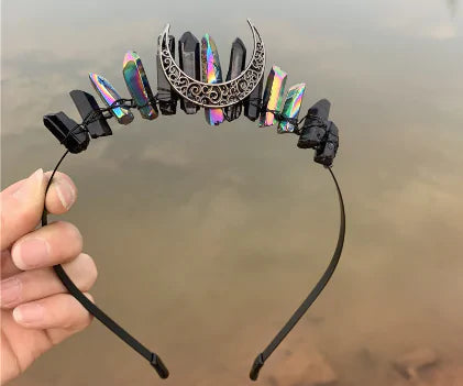 Crescent Moon Crystal Headband