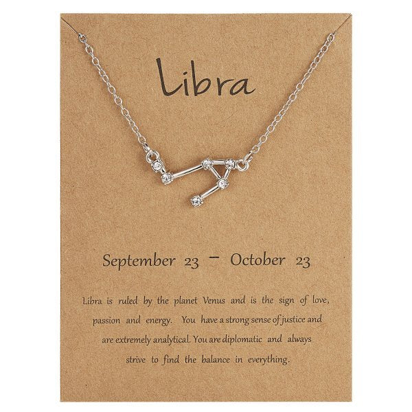 12 Constellation Zodiac Sign Necklace