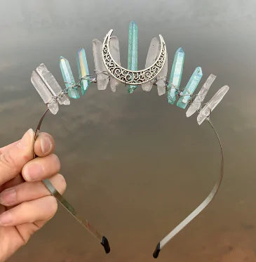 Crescent Moon Crystal Headband
