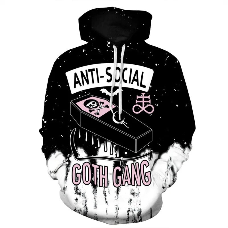 Anti - Social Goth Gang Punk Hooded