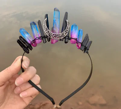 Crescent Moon Crystal Headband