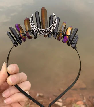 Crescent Moon Crystal Headband