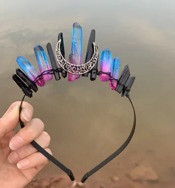 Crescent Moon Crystal Headband