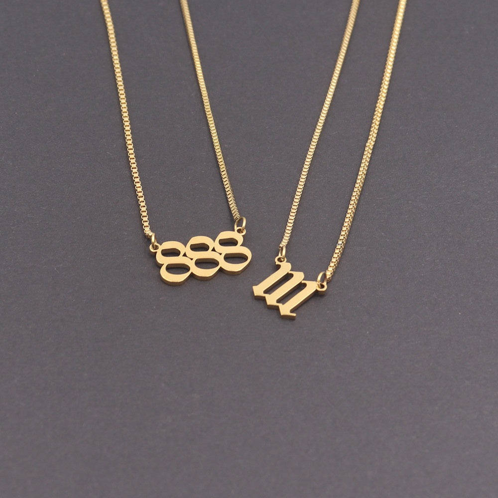 Lucky Numbers Angel Necklace