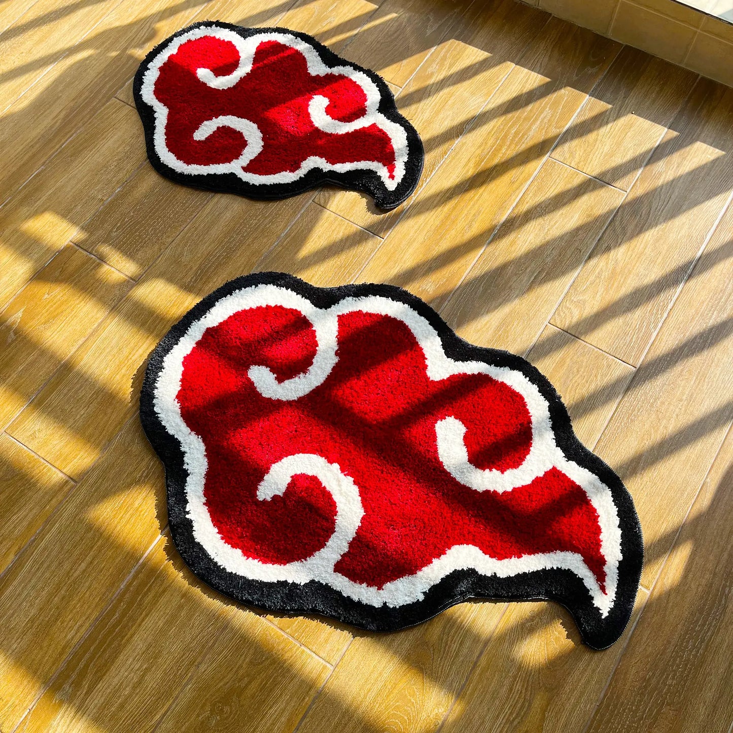 Japanese Anime Red Cloud Doormat: Anti-Slip Handmade Rug