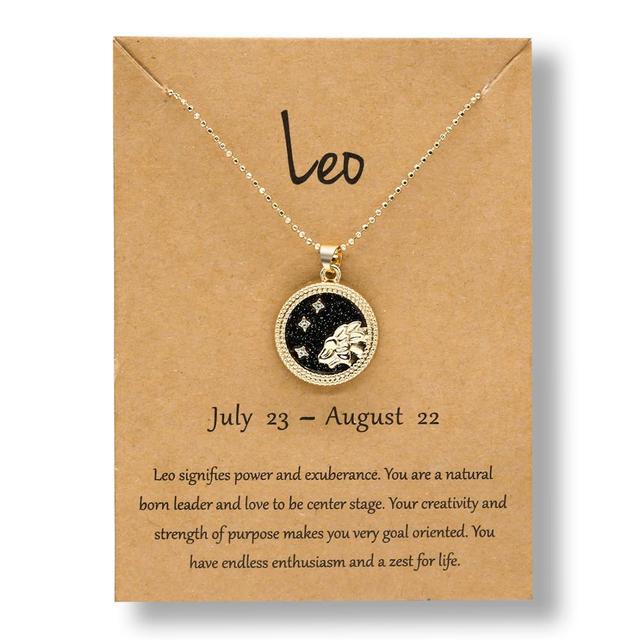 12 Horoscope Zodiac Sign Gold Pendant Necklace