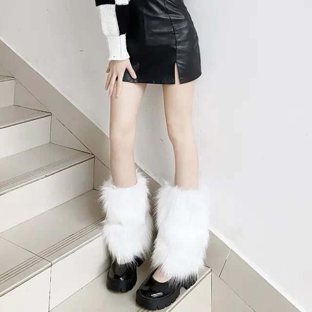 Faux Fur Leg Warmers Boots Socks