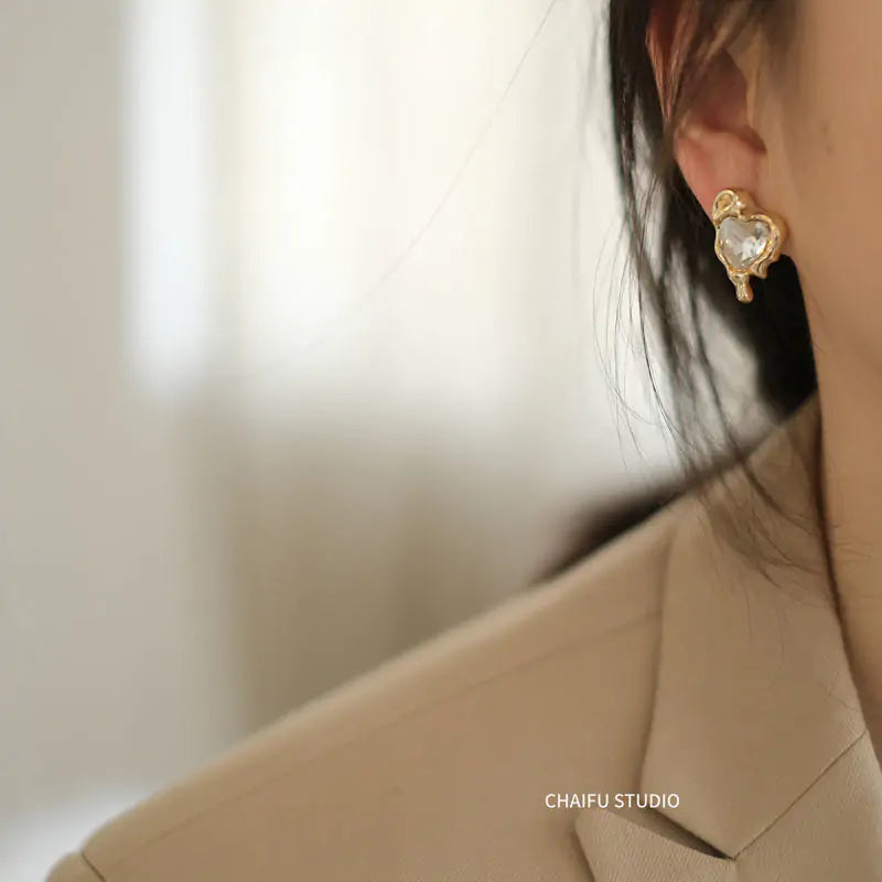Molten Red Crystal Earrings