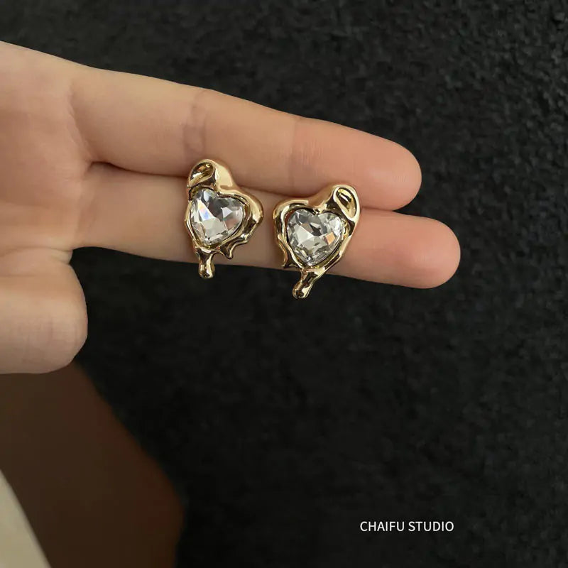 Molten Red Crystal Earrings