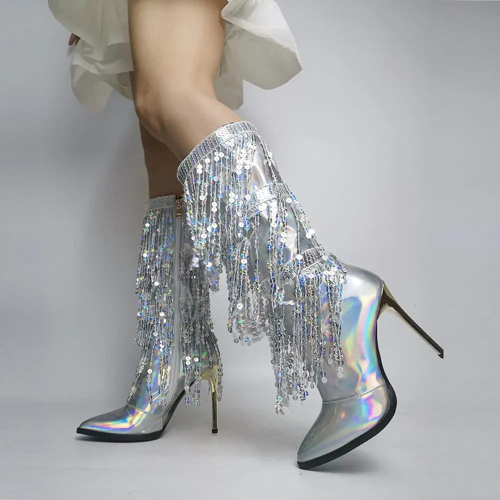 "Platinum Stellar" High Heel Boots