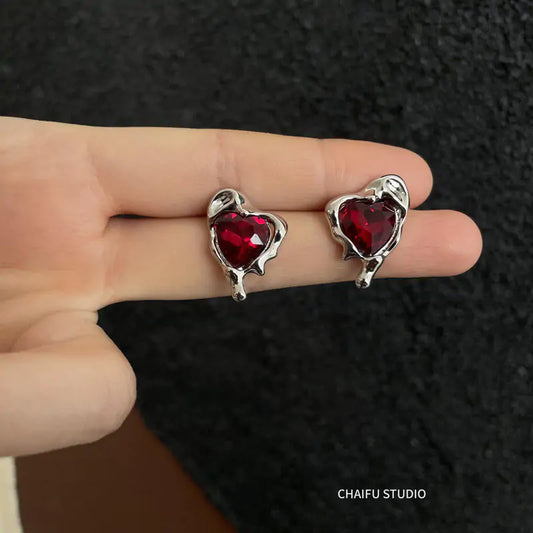 Molten Red Crystal Earrings