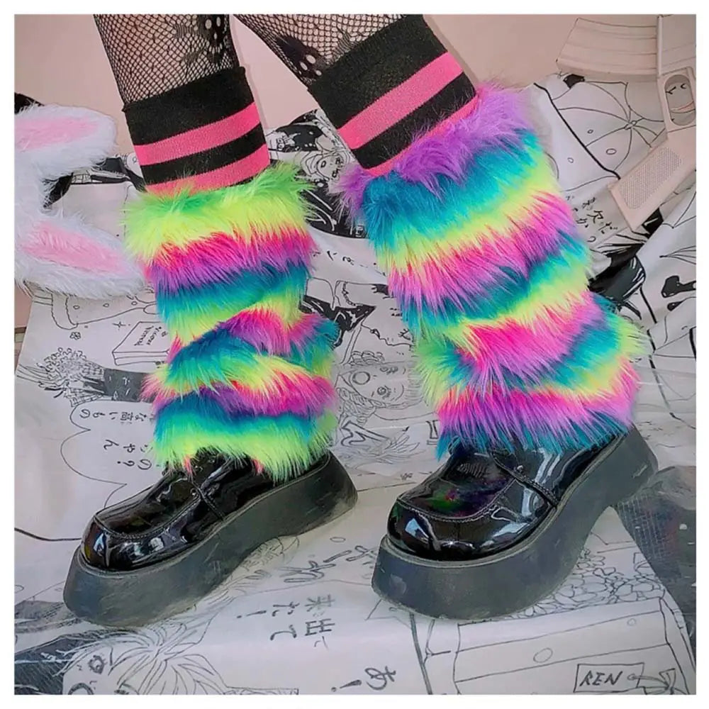 Faux Fur Leg Warmers Boots Socks