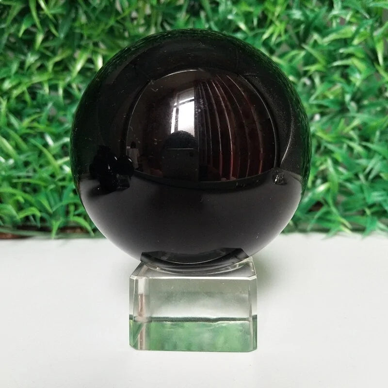 Obsidian Stone Crystal Ball Home Decoration Diviner Wedding Photography Accessory