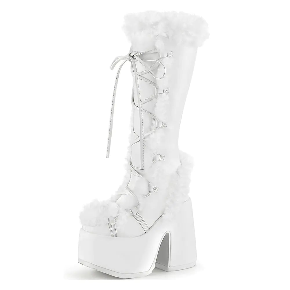 Chunky High Heeled Winter Boots