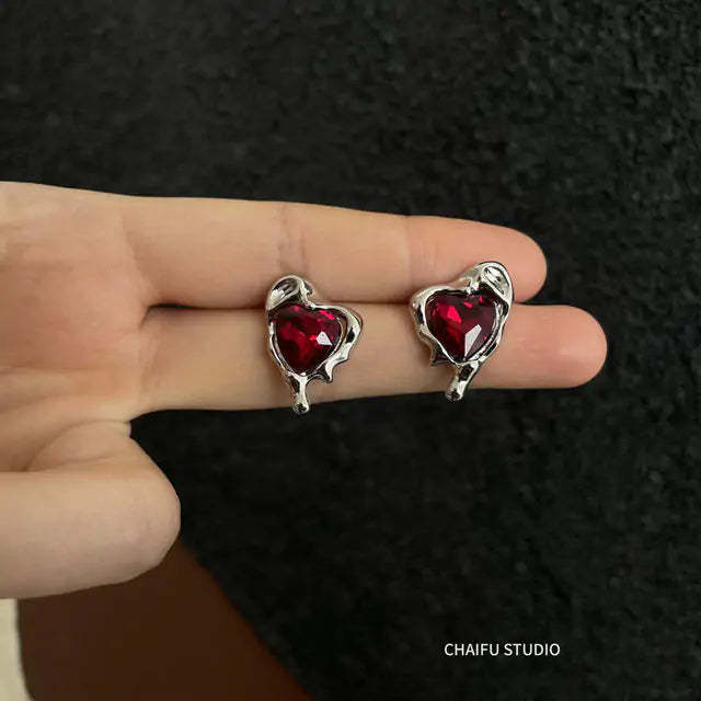 Molten Red Crystal Earrings
