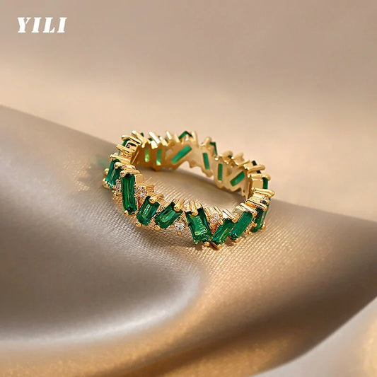 Luxury Green Crystal Rings