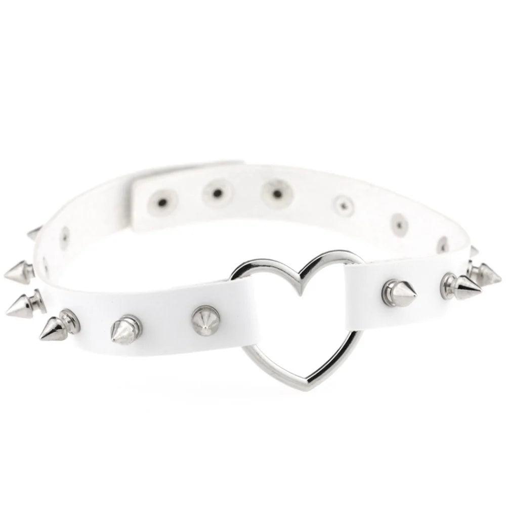 Cool Punk Goth Rivet Choker Necklace