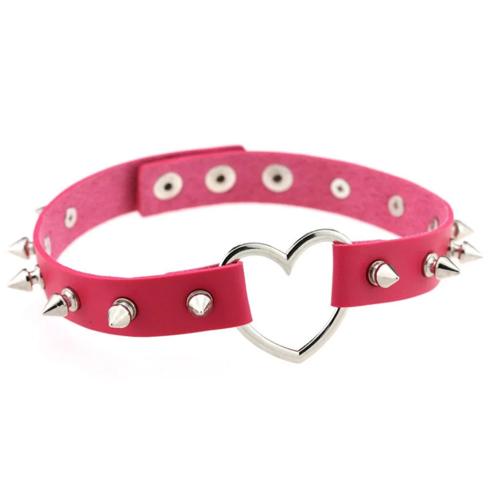 Cool Punk Goth Rivet Choker Necklace