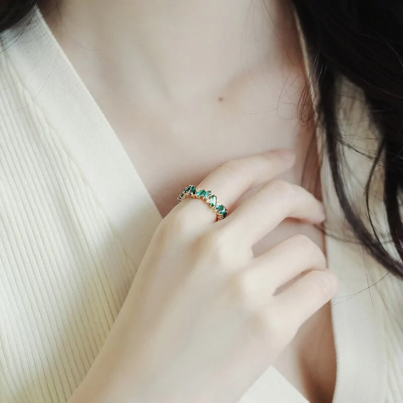 Luxury Green Crystal Rings